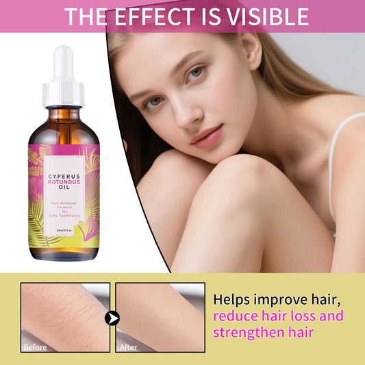 Multi-Action Hair Reduction Oil 60ml - Natural Jojoba and Almond Blend for Softer Skin and Reduced Hair Growth on Face and Body