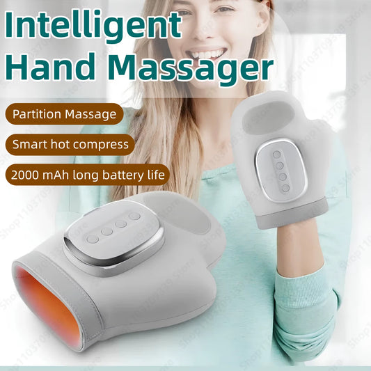Intelligent Hand Massager with Heat Compression Therapy